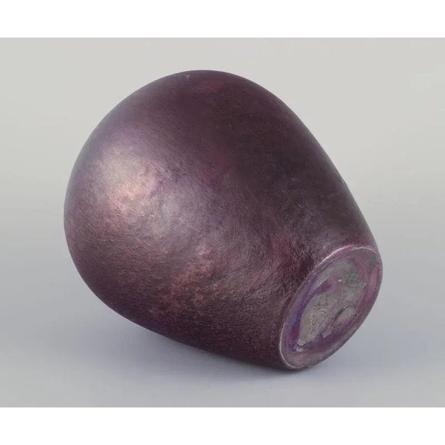 1920s Danish Matte and Shiny Glazed Ceramic Vase by Jens Petersen, 1920s For Sale - Image 5 of 7