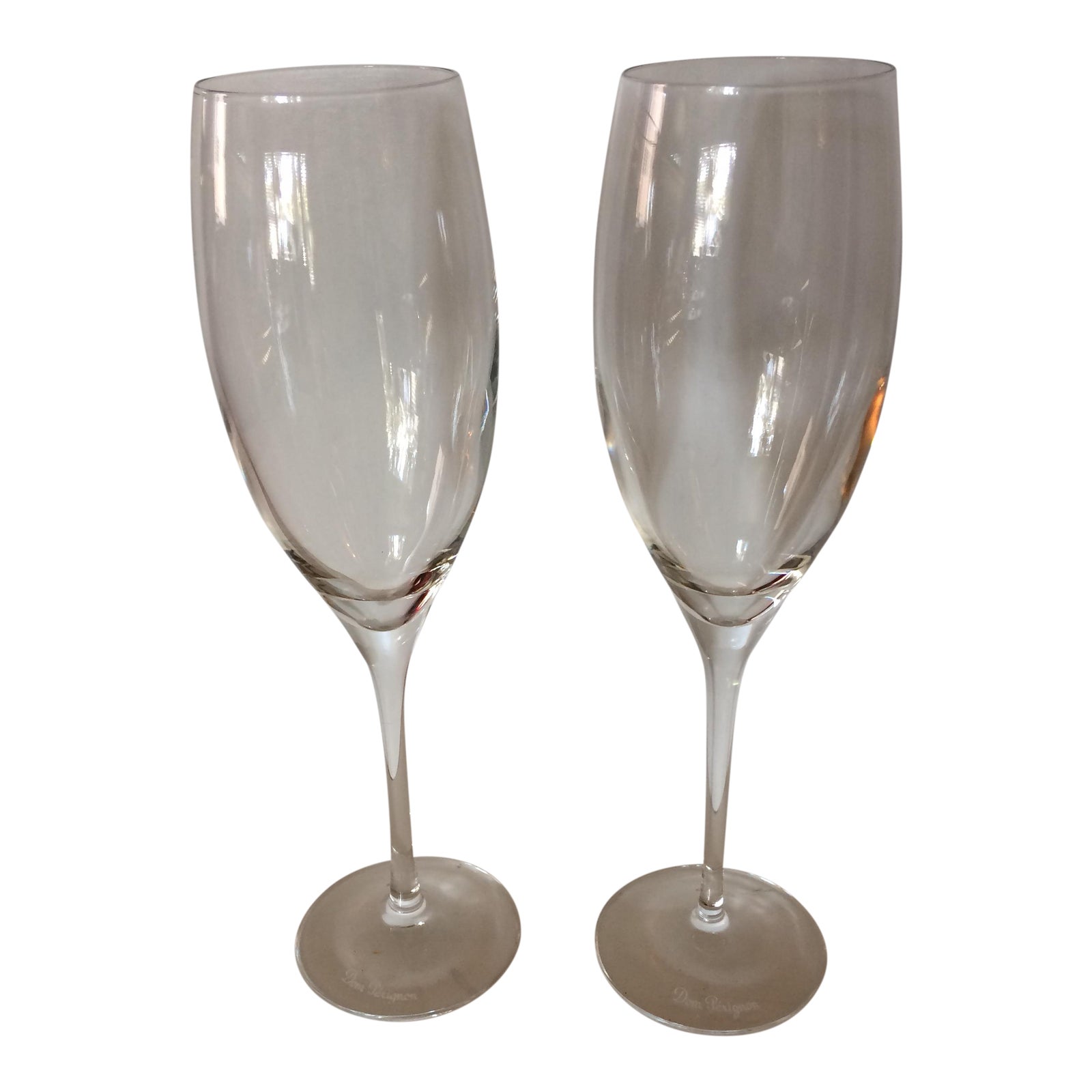 Dom Perignon Crystal Champagne Glasses A Pair Chairish