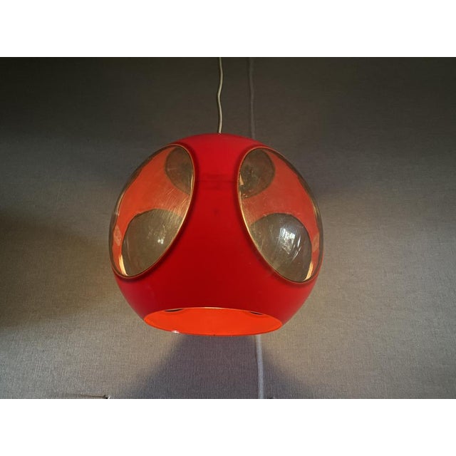 Vintage Colani Ufo Ceiling Lamp in Red Plastic from Massive, 1970s For Sale - Image 18 of 18