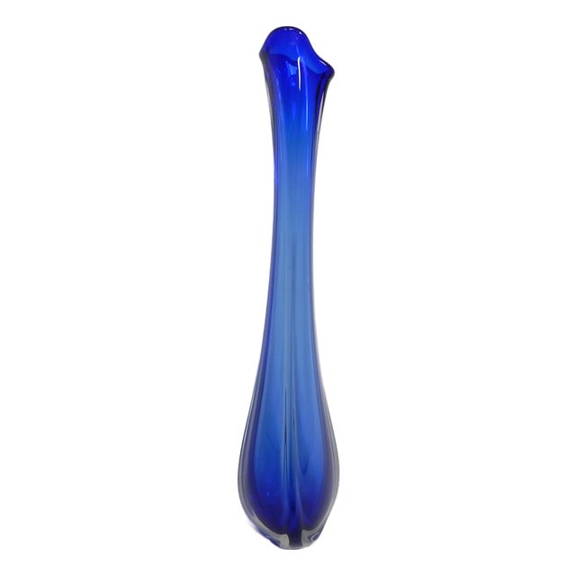 59 Cm Tall Blue Murano Vase, 1950s For Sale