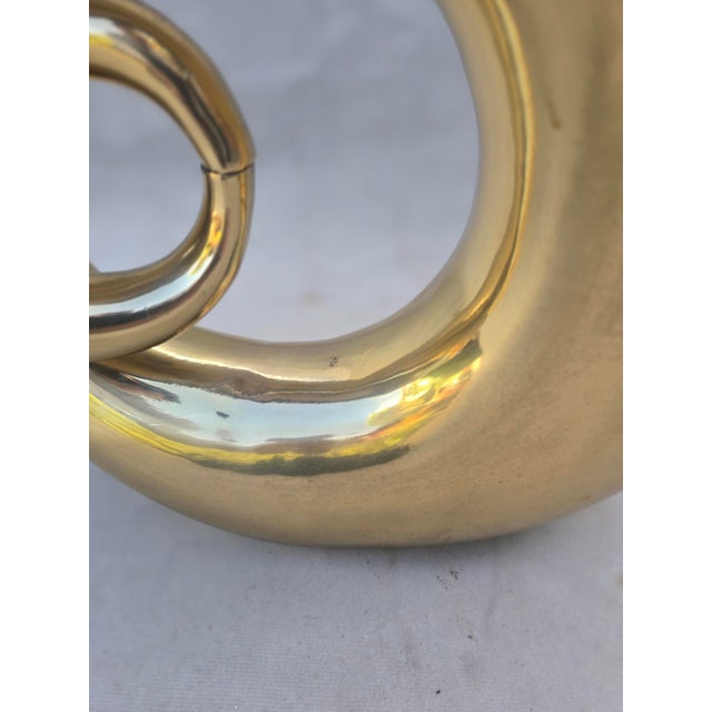 Vintage Solid Brass Swirl Lamp For Sale - Image 4 of 11
