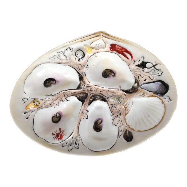 Antique Union Porcelain Works Marine Themed Oyster Plate For Sale