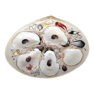 Antique Union Porcelain Works Marine Themed Oyster Plate