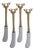 Stag's Head Butter Knives - Set of 4 - Champagne Handle with Polished Head For Sale