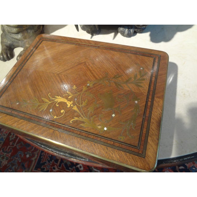 19th Century Brass Inlaid Walnut Box For Sale - Image 10 of 12