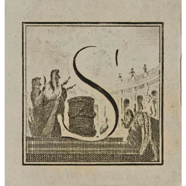 Letter of the Alphabet S, from the series "Antiquities of Herculaneum", is an etching on paper realized by Luigi...