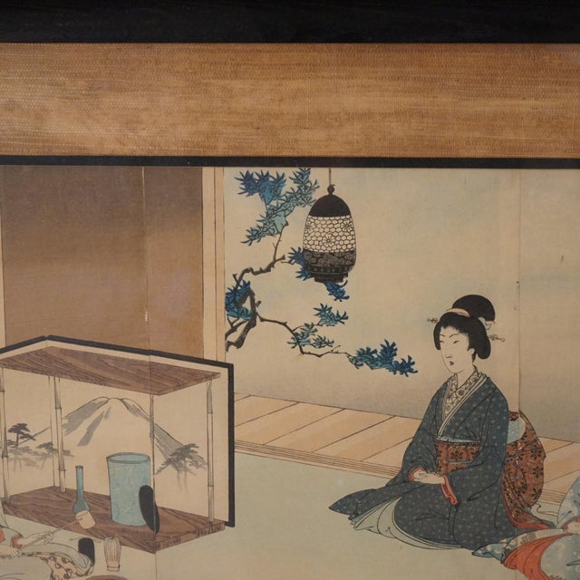 てぃんくる　版画　TURCHINO LUCE Antique Japanese Woodblock Triptych (3 Panel) Print by