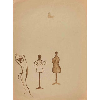 Mino Maccari, The Usurpers, Nude, Drawing on Paper, 1960s For Sale