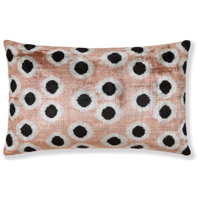 "1. PRODUCT TITLE Taupe Polka Dot Silk Velvet Lumbar Pillow 16x24 | Handmade Designer Accent Pillow 2. PRODUCT DESCRIPTION...