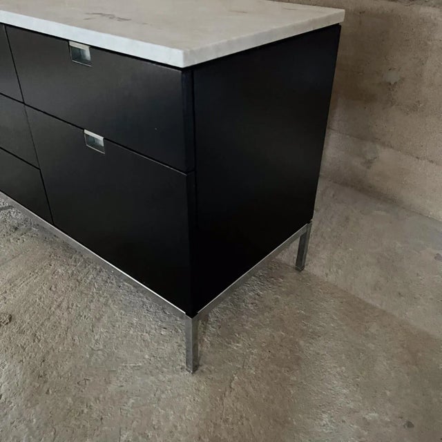 Black 1960s Knoll Credenza Ebonized Wood Marble Florence Knoll Design For Sale - Image 8 of 10