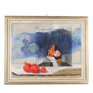 Attilio Rossi, Figurative Composition, Oil on Canvas For Sale