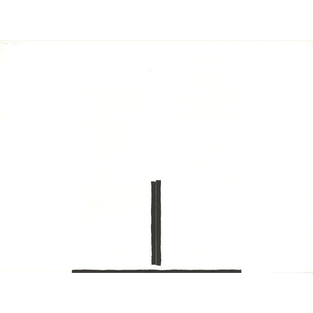 Minimalism 1986 Igor Gitlin 'Arranged Lines' Minimalism Black & White Israel Mixed Media For Sale - Image 3 of 3