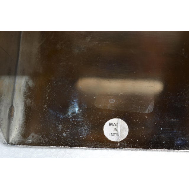 1970s Bohemian Handmade Polished Stainless Steel Over Brass Tissue Box Cover India For Sale - Image 12 of 14