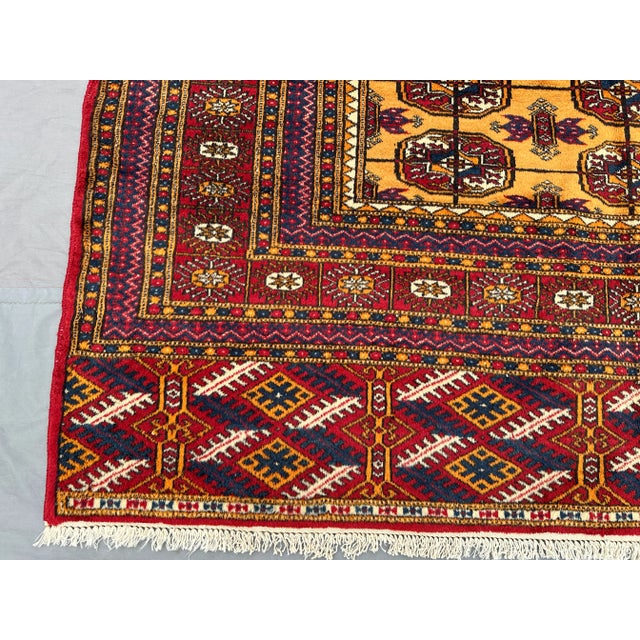 Tribal Vintage Turkmen Beshir Tribal Rug For Sale - Image 3 of 8