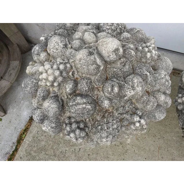 Stone 1950s Monumental Stone Fruit & Flower Baskets - Pair For Sale - Image 7 of 12