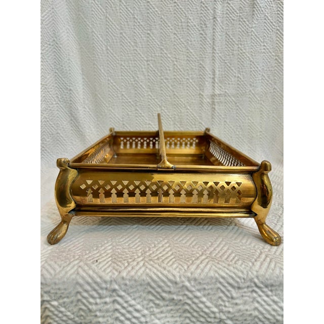 Vintage Brass Cutlery Tray or Caddy For Sale - Image 4 of 7