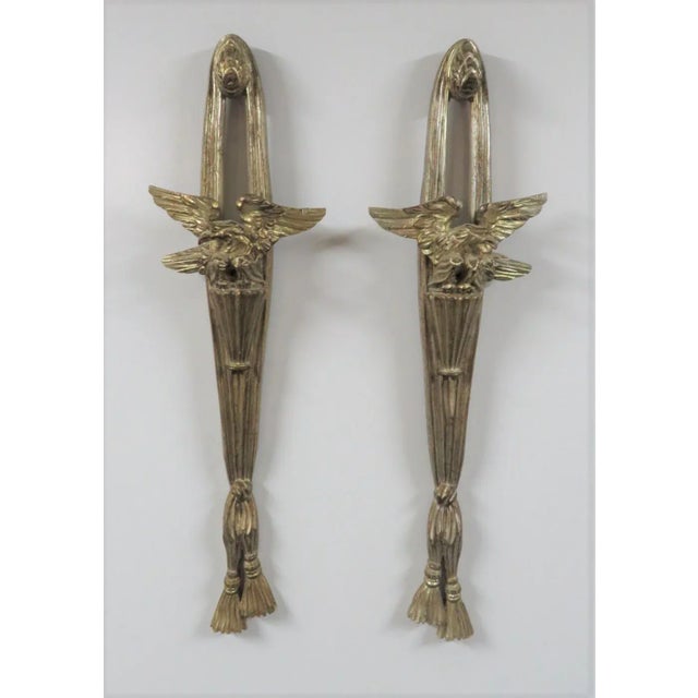 Italian Silver Gilt Carved Eagle Sconces- a Pair For Sale In Philadelphia - Image 6 of 6