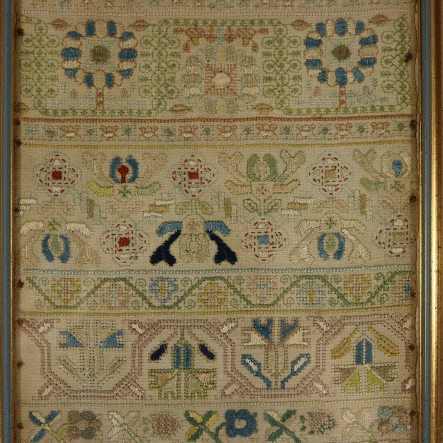 Antique Charles II Band Sampler, 1672, by e.y For Sale - Image 4 of 18