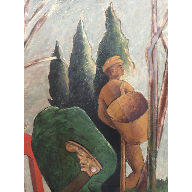 1990s 1990s Expressionist Figurative Mixed-Media Painting by Gidon Bendor For Sale - Image 5 of 11