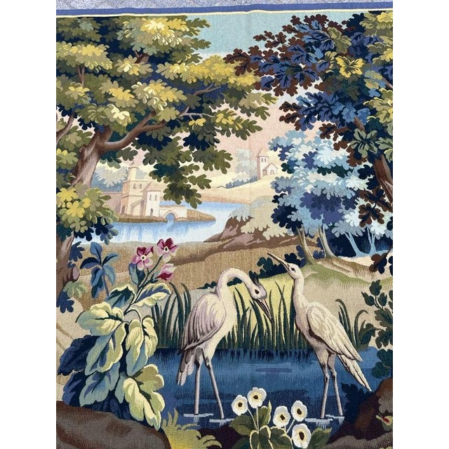 Mid-20th-Century Aubusson Tapestry — Verdure Bleue. A finely handwoven Aubusson tapestry from the mid-20th century,...