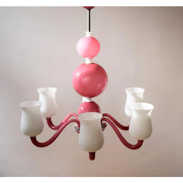 Mid-Century Modern Large Handblown Ceiling Lamp by Gio Ponti for Paolo Venini, 1950s For Sale - Image 3 of 11