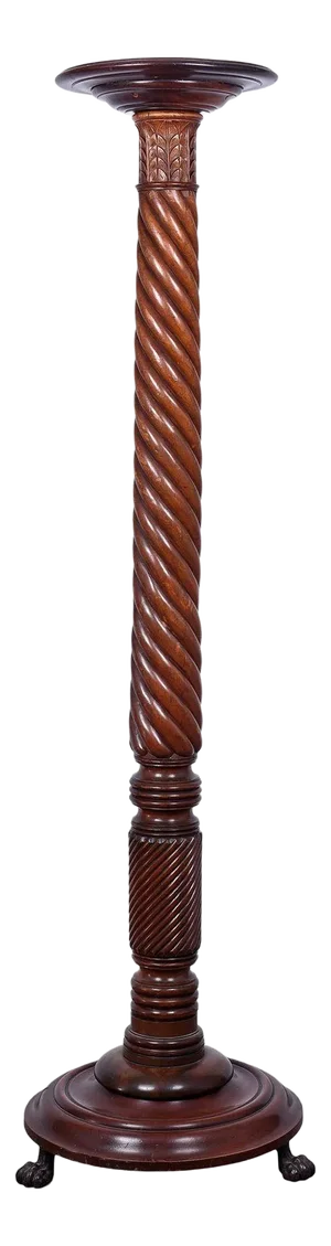 Antique Twisted Column Mahogany Pedestal