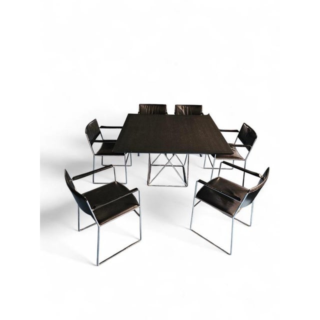 Arco Dining Set from Arnold Merckx, 1980s, Set of 7 For Sale - Image 4 of 5