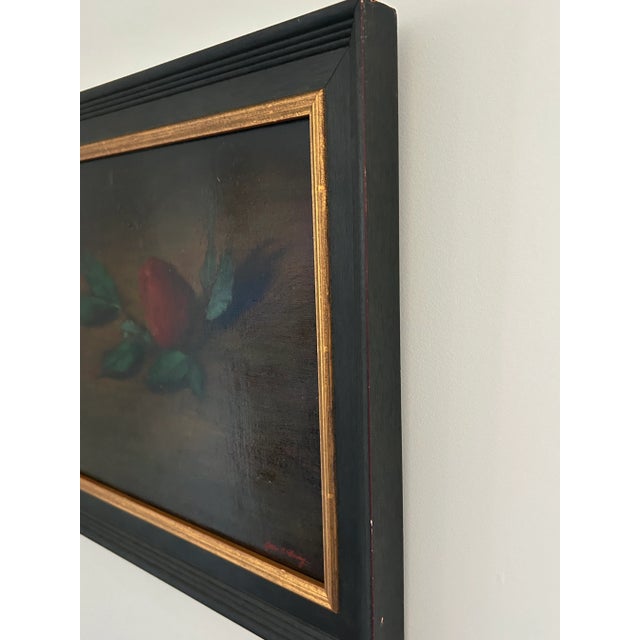 Late 20th Century Red Floral Still Life Oil Painting on Canvas by James Clinton Mumby For Sale - Image 13 of 18