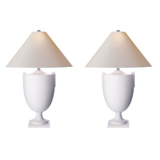 Visual Comfort Belgravia White Table Lamps - Pair For Sale