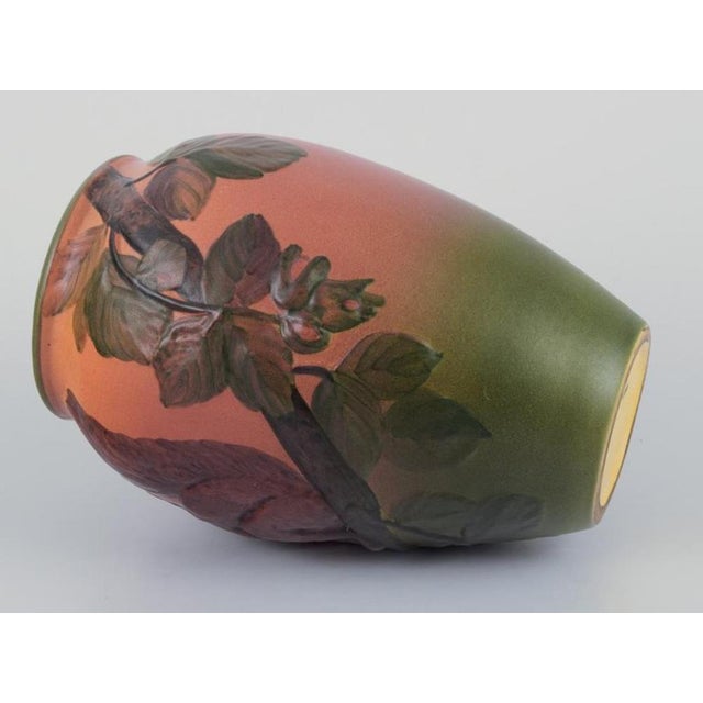 1920s Vase with Squirrel Glazing in Orange and Green Tones from Ipsens Denmark, 1920s For Sale - Image 5 of 7
