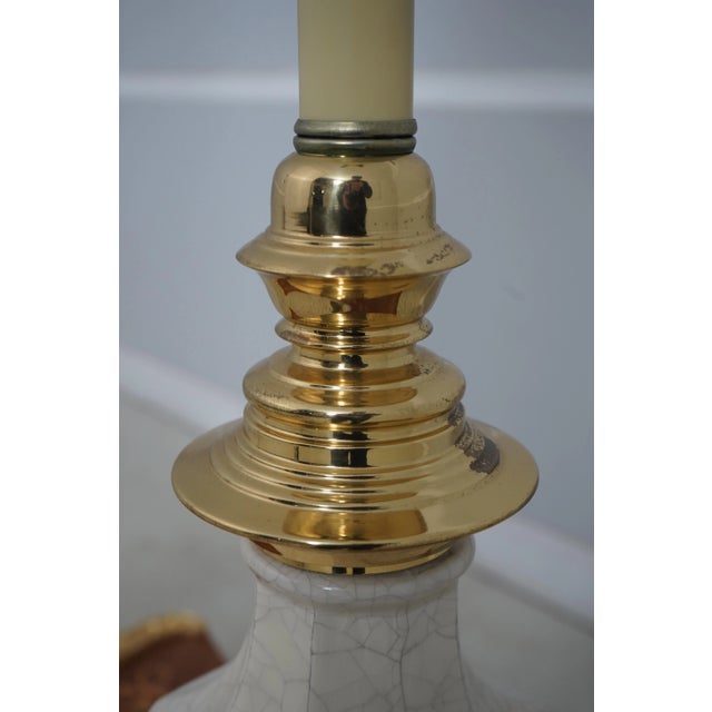 Pair Stiffel Attributed Crackle Porcelain Table Lamps For Sale In Philadelphia - Image 6 of 11