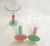 Set of 6 cocktail glasses (or dessert/ice cream glasses) from the 1980s. Flat disc base and ringed cylindrical stem in...