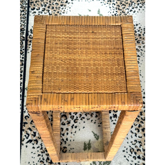 Vintage Rattan Plant Stand or Drinks Table For Sale - Image 4 of 9