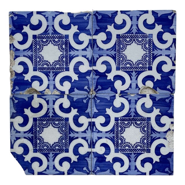Earthenware Tiles, 19th Century, Set of 4 For Sale