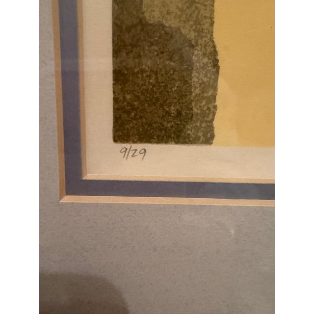 Abstract Vintage Abstract Screenprint Reflections by the Pool Signed Limited Edition 9/29 Framed For Sale - Image 3 of 10