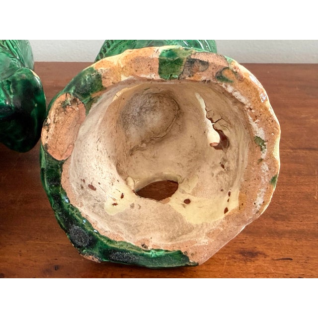 Pair Antique Chinese Green Parrots For Sale - Image 12 of 12