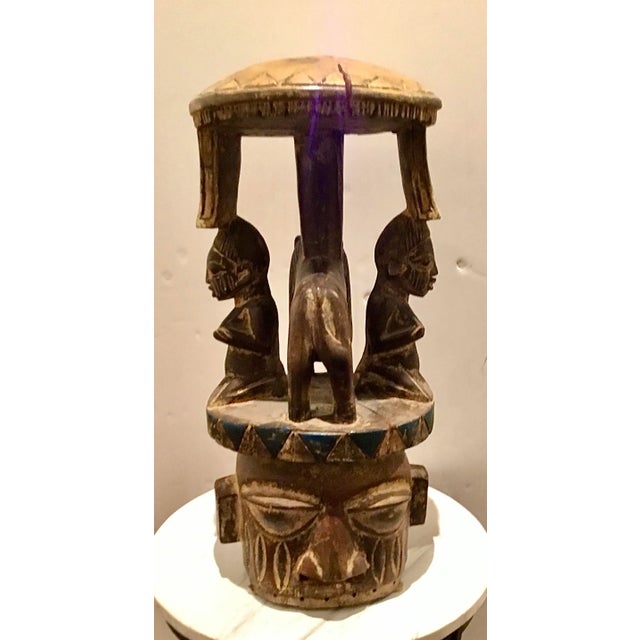 1960s Mid-Century Modern Vintage African Tribal Carved Wood Stool For Sale - Image 5 of 7