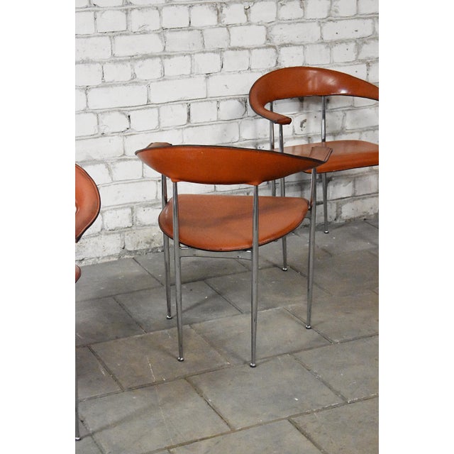 Brown P40 Chairs by Giancarlo Vegni and Gianfranco Gualtierogotti for Fasem, 1980s, Set of 4 For Sale - Image 8 of 10