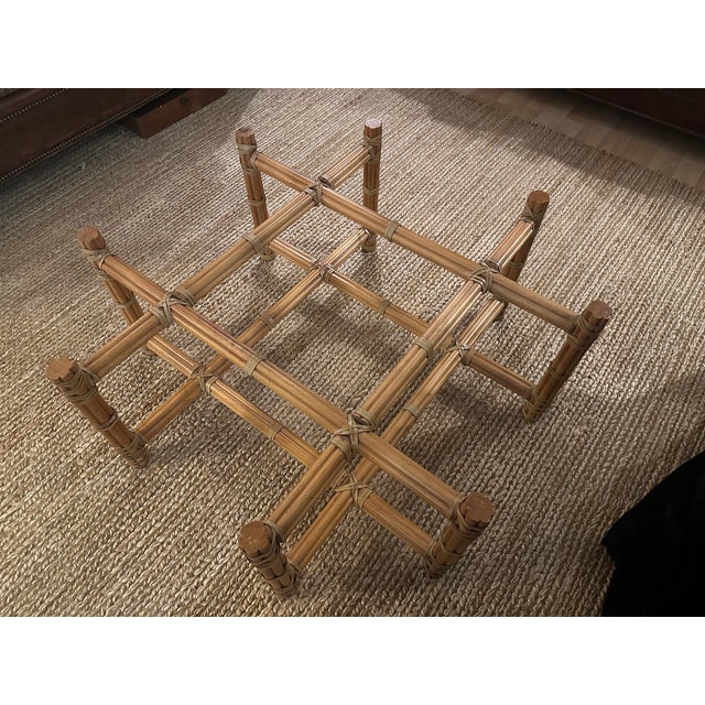 Vintage Bamboo & Glass Coffee Table For Sale - Image 10 of 14
