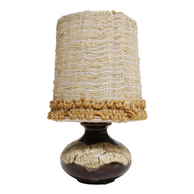 Vintage Ceramic Lamp in Fat Lava by Pan, 1960 For Sale