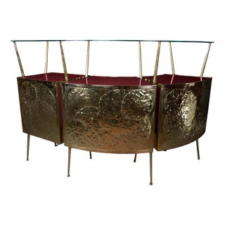 Red Murano Glass and Brass Dry Bar from Justfurnituress SRL For Sale