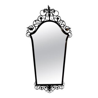 Signed Oscar Bach Neoclassical Style Bronze Mirror For Sale