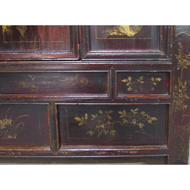 Brown Antique Chinese Chinoiserie-Style Cabinet For Sale - Image 8 of 15