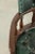 Wood Chesterfield Office Chair in Green Flamed Cowhide Leather For Sale - Image 7 of 14