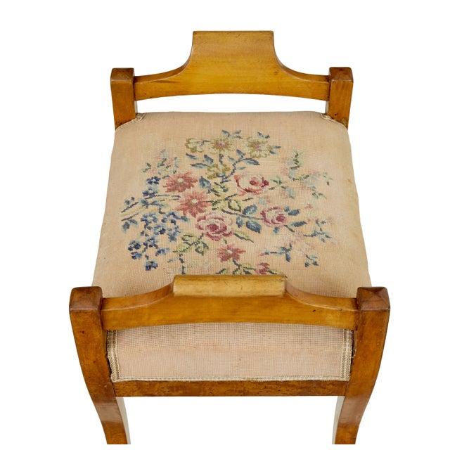Traditional Antique Swedish Birch Empire Stool, 1850 For Sale - Image 3 of 9