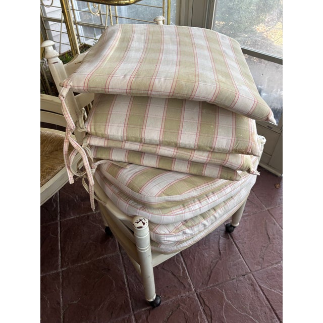 Wood 1990s Set of 4 Ladder Back French Country Roller Chairs For Sale - Image 7 of 11
