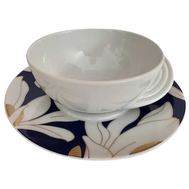 Cupola Fiorella Teacup with Saucer by Mario Bellini for Rosenthal Studio Linie, Germany, 1990s, Set of 2 For Sale