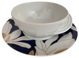 Cupola Fiorella Teacup with Saucer by Mario Bellini for Rosenthal Studio Linie, Germany, 1990s, Set of 2