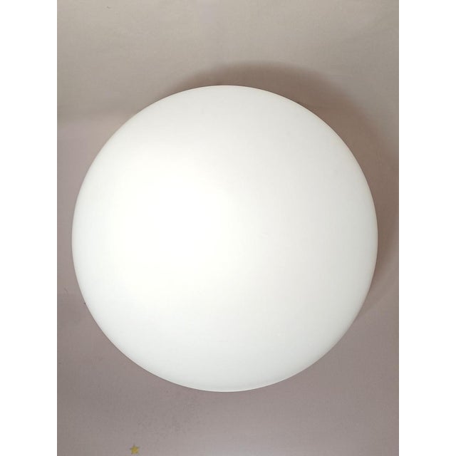 1990s Large Pendant Light in Murano Opaline Glass, 1990s For Sale - Image 5 of 11