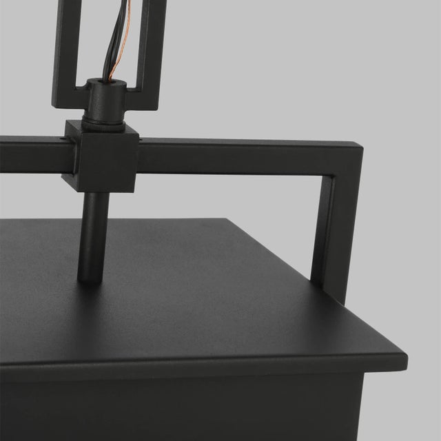 Visual Comfort Chapman & Myers by Visual Comfort Studio Cupertino 4-Light Outdoor Large Pendant Lantern in Textured Black For Sale - Image 4 of 5